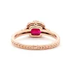14K Rose Gold 1ct Elongated Cushion Pigeon Blood Lab Ruby Half Bezel Solitaire Ring