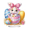 (US Only)2D Flat Easter Bunny Egg DIY Double-Sided Diamond Painting Desktop Decorations