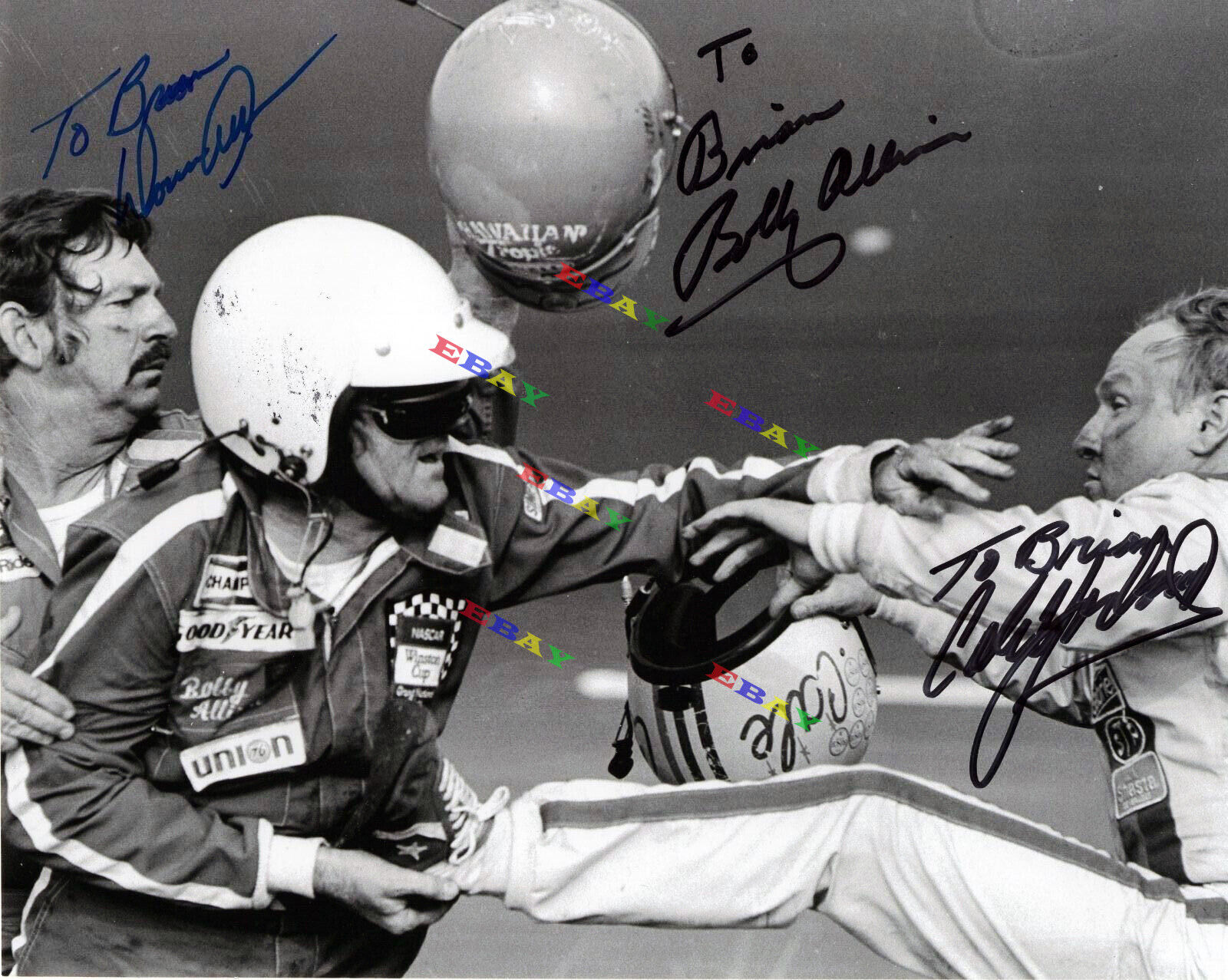 BOBBY+DONNIE ALLISON+CALE YARBOROUGH Autographed Signed 8x10 Photo Poster painting Reprint