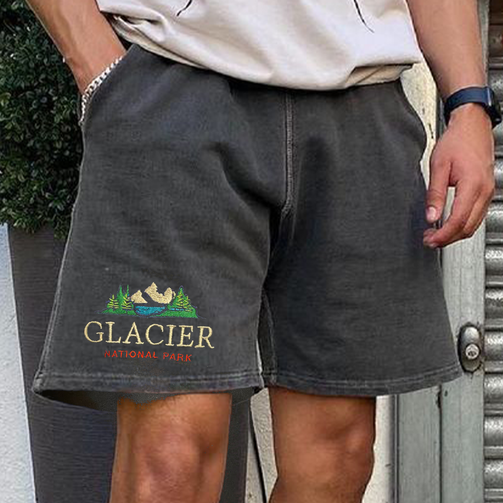 Men's Vintage Glacier Print Shorts / [blueesa] /