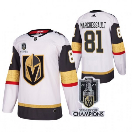 Men's Vegas Golden Knights #81 Jonathan Marchessault White 2023 Stanley Cup Champions Stitched Jersey 6M8E