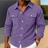  Men's Casual Corduroy Shirt with Chest Pockets - Perfect for Fall and Winter Outfits by Inlyline