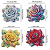 4Pcs Diamond Painting Brooch Rose Flower Brooch Jewelry Kit DIY Diamond Pins