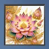Gelb-rosa Lotus 5D DIY-Diamantkunst-Malkits f&uuml;r Wohnwanddekoration 40x40cm