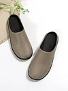 Plain Color Mesh Fabric Flat Clog Shoes