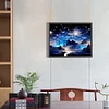 (50*40cm)Starry Night Mountain River - Round Partial AB Drill Diamond Painting