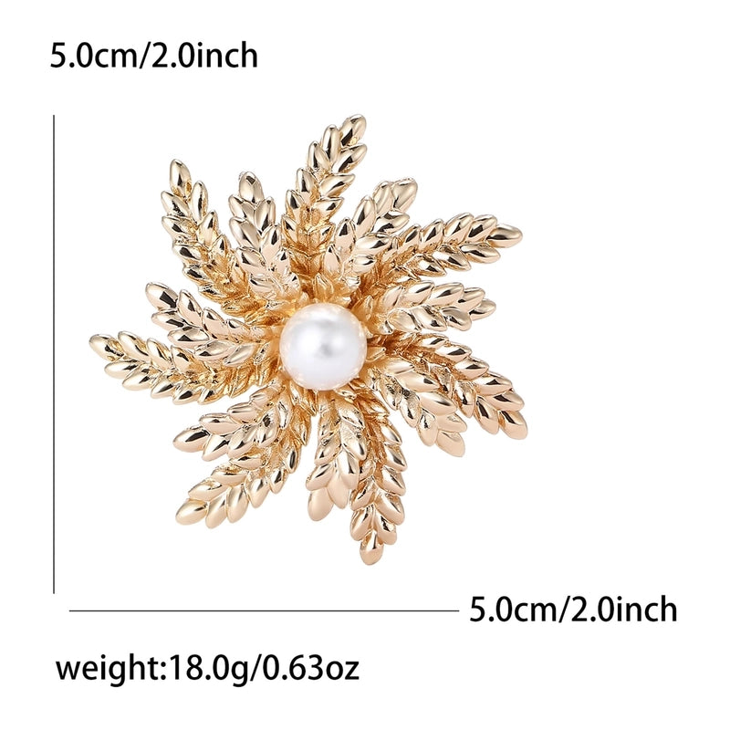 Elegant Pin Grain Alloy Plating Inlay Pearl Women’s Brooches