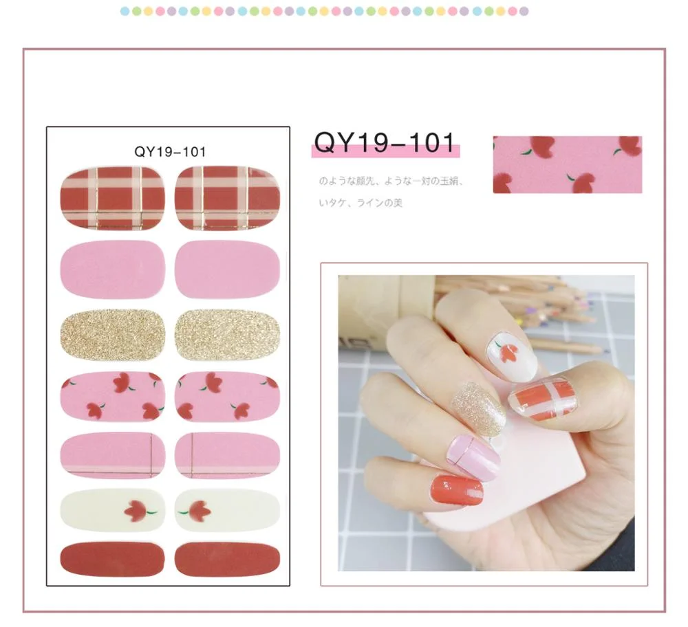 Cute Bear Water Transfer Nail Sticker Japanese Korean Style Flowers Small Fresh Manicure Decoration Funny Pattern Design 1pc-Nail Inspo