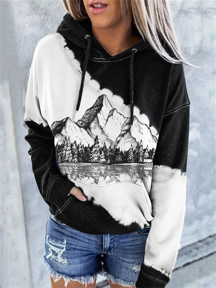 Mountains Lanscape Art Tie Dye Hoodie