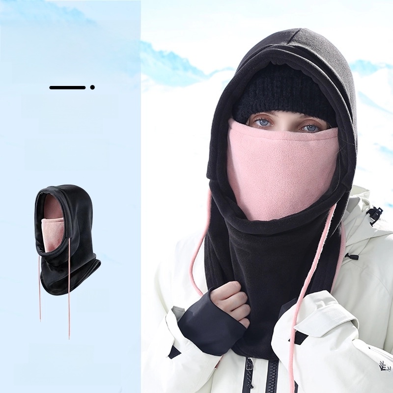 Ski Hat Head Cover Polar Fleece Scarf Scarf Face Protection Neck Integrated Cycling Cold-proof Outdoor Sports Warm