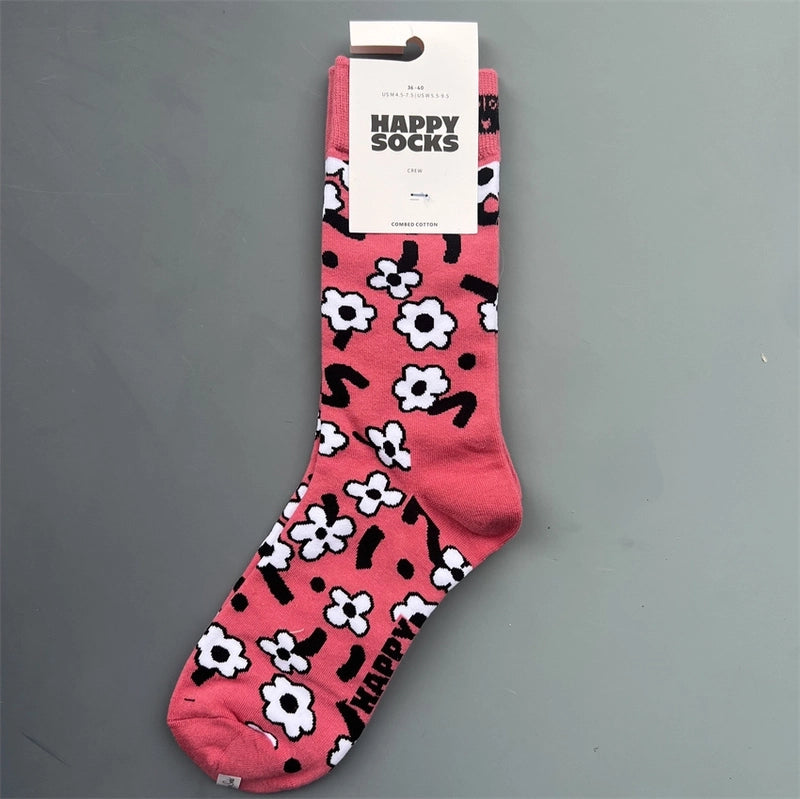 Women’s Vacation Minimalist Polka Dots Cotton Crew Socks A Pair