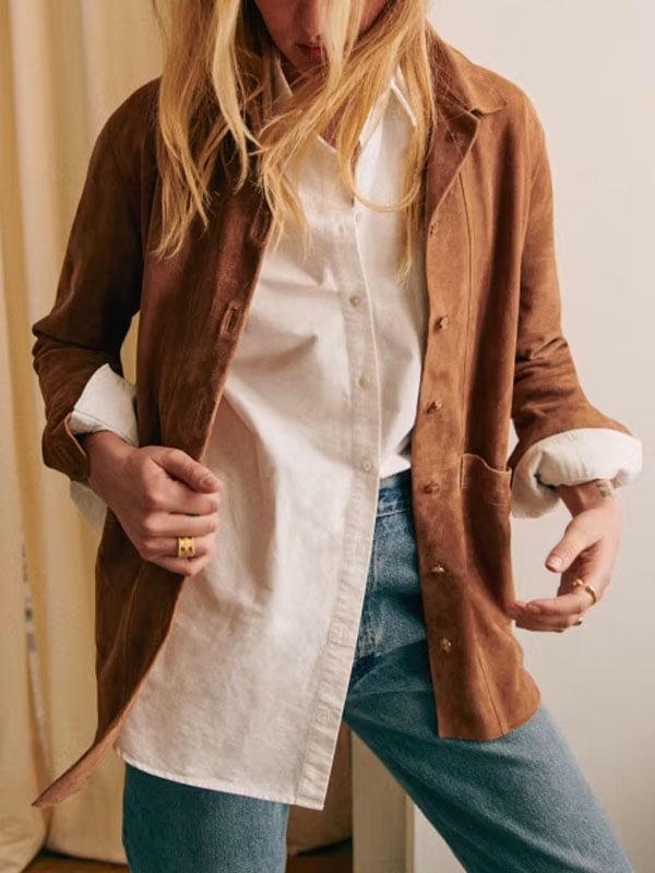 airy minimalist suede women's thin jacket