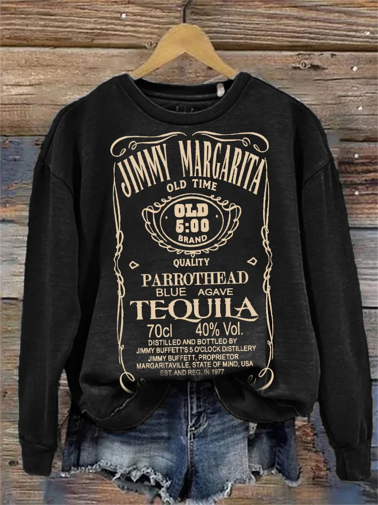 Jimmy Margarita Vintage Whisky Inspired Washed Sweatshirt