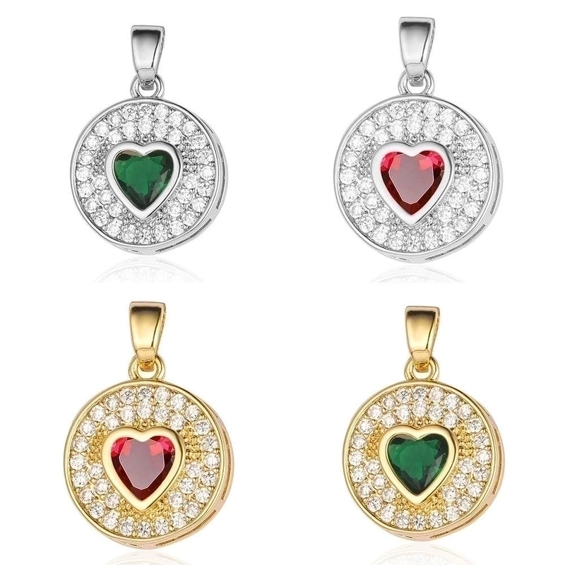 1 Piece Copper Zircon 18K Gold Plated Heart Shape Rose