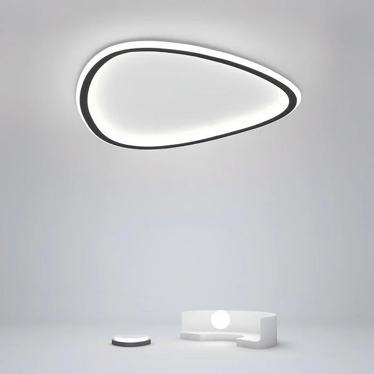 Black Abstract Shaped Industrial Flush Mount Bedroom Ceiling Lights - Appledas