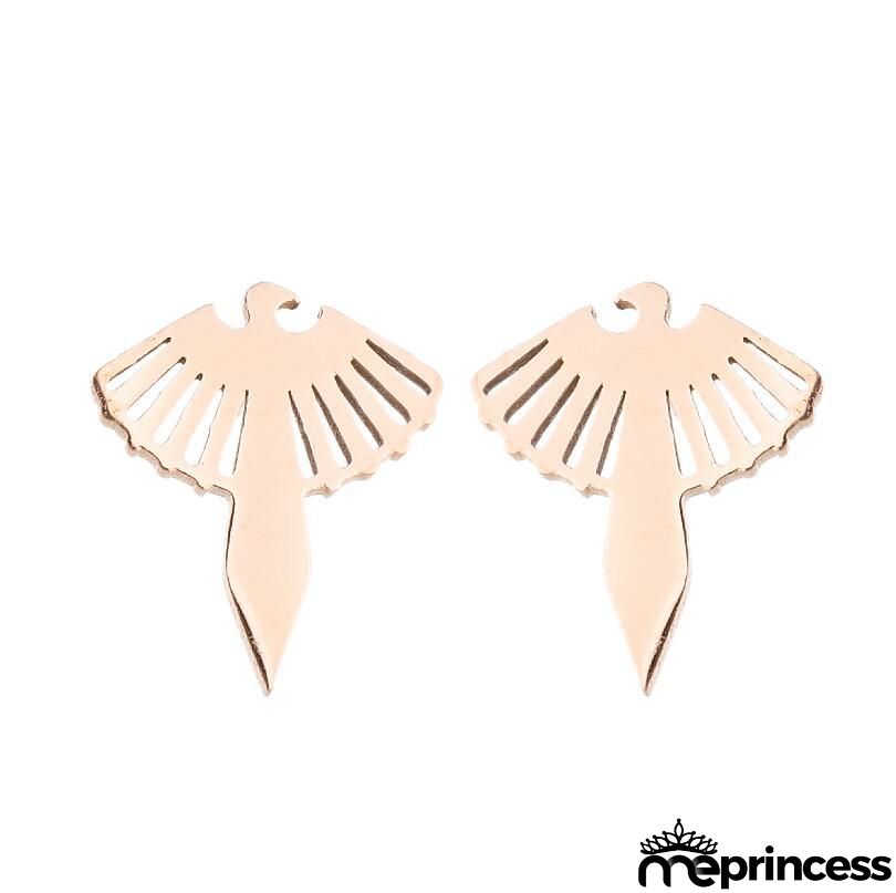 Women Fashion Hollow Eagle Owl Snake Dolphin Bee Giraffe Elephant Dog Cat Rabbit Fish Bird Penguim Stainless Steel Stud Earrings