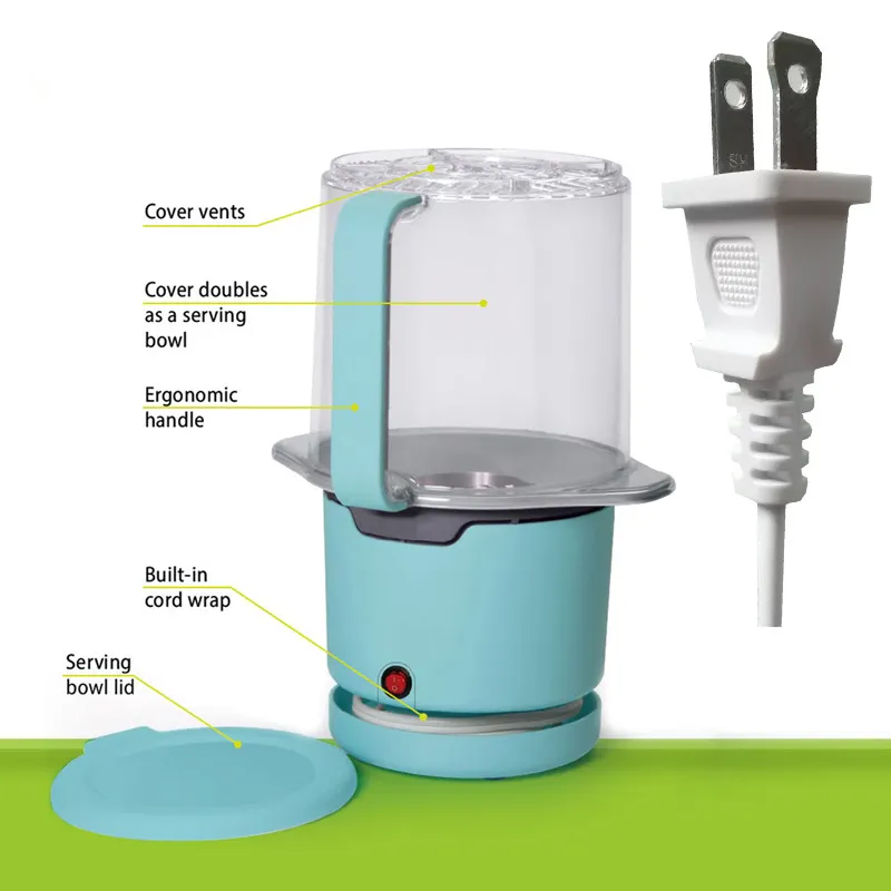 Mini Hot Air Popcorn Maker, Household Oil‑Free Electric Popcorn Machine for Home Movie Night eltralife