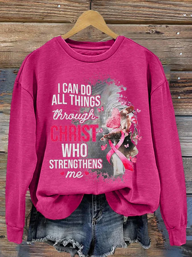 Breast Cancer Women's Printed Long Sleeve Sweatshirt socialshop