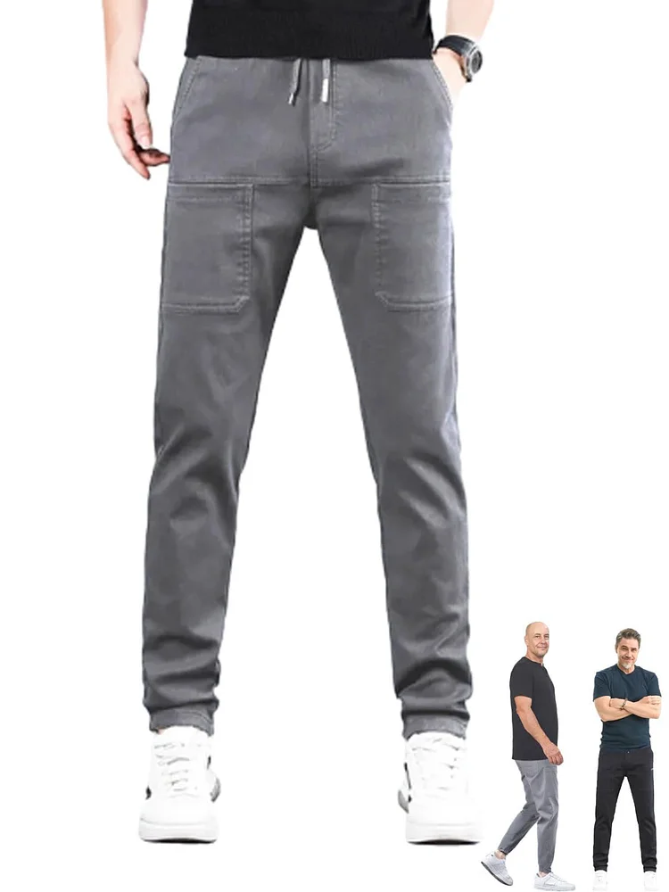 Men's Casual Elastic Multi-pocket Patchwork Casual Pants