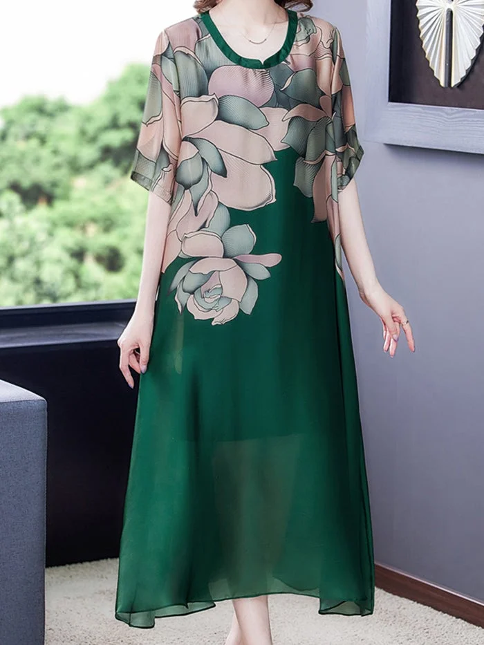 Elegant Printed Tencel Dress
