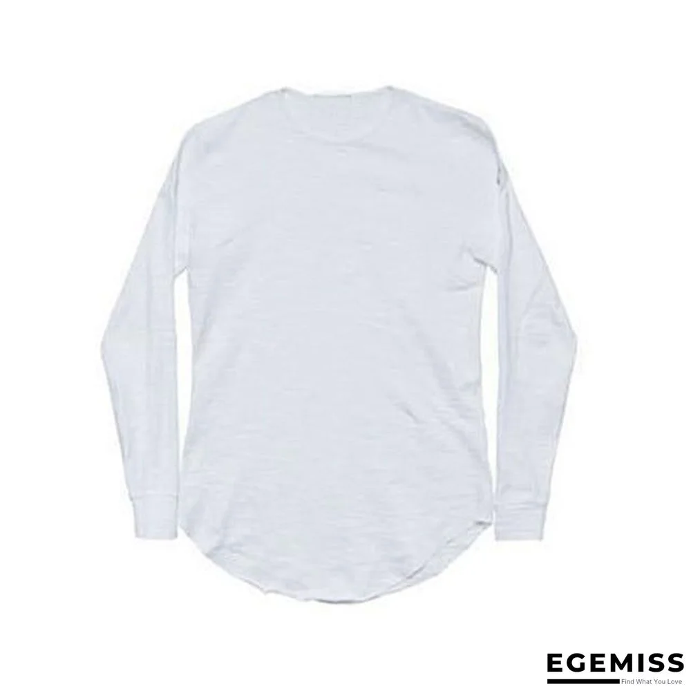 Plus Size Fashion Casual Slim Elastic Soft Solid Long Sleeve Men T Shirts Male Fit Tops Tee | EGEMISS