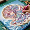(25x25cm)DIY Mermaid Framed Handmade Pearl Painting Art Craft Kit Living Home Decor
