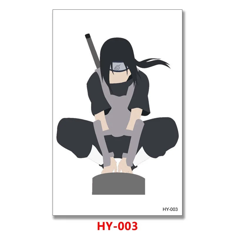 Ninja Anime Waterproof Long-lasting Simulation Tattoo Sasuke Itachi Obito Penn Flower Arm Temporary Fake Tattoo Sticker