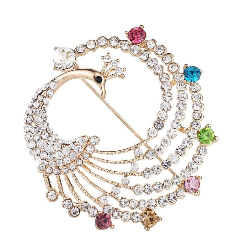 Peacock Senior Brooch Fashion Animal Corsage Cute Alloy Pin Clothing Accessories Gift Jewelry
