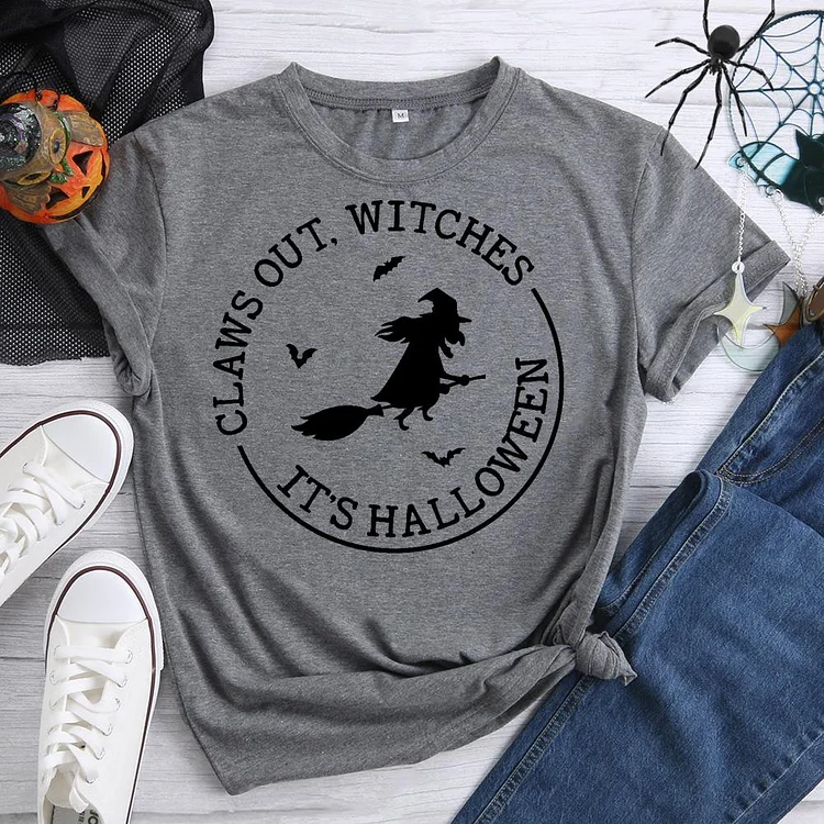 Claws Out, Witches It's Halloween T-Shirt-07343-Annaletters
