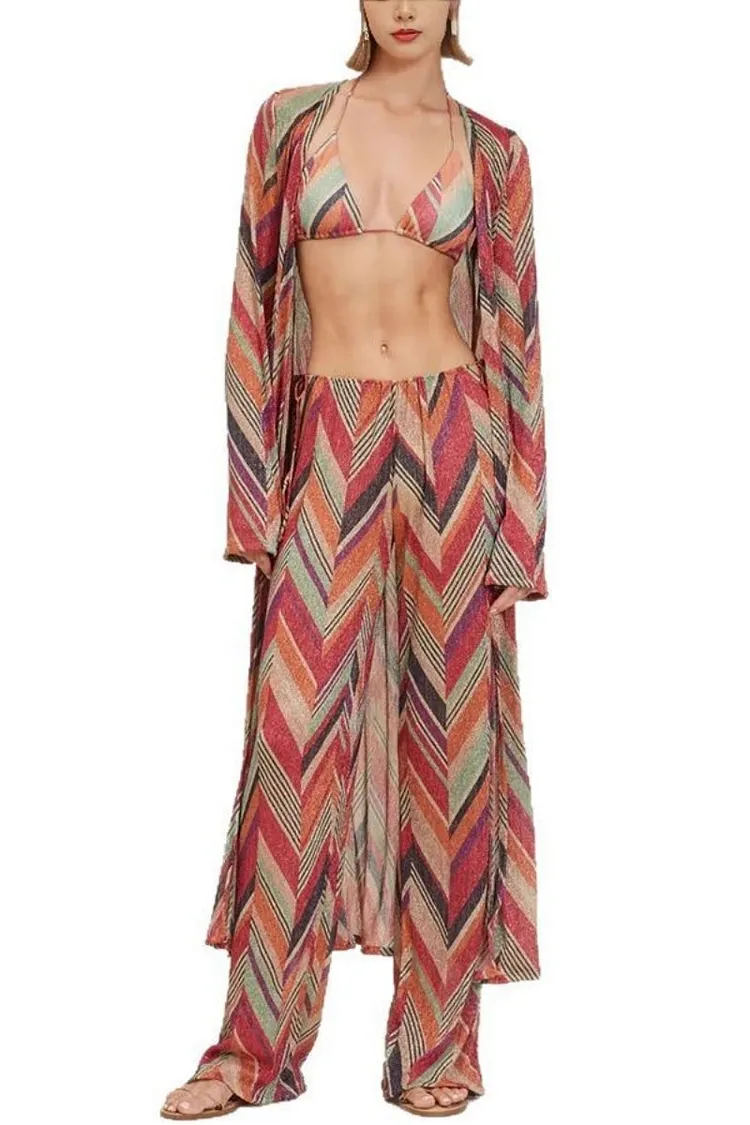 Beach Print Tie-Waist Set