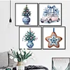 12pcs Christmas-11CT Stamped Cross Stitch Set 12.5*12.5cm/4.92*4.92in tapestrymarket
