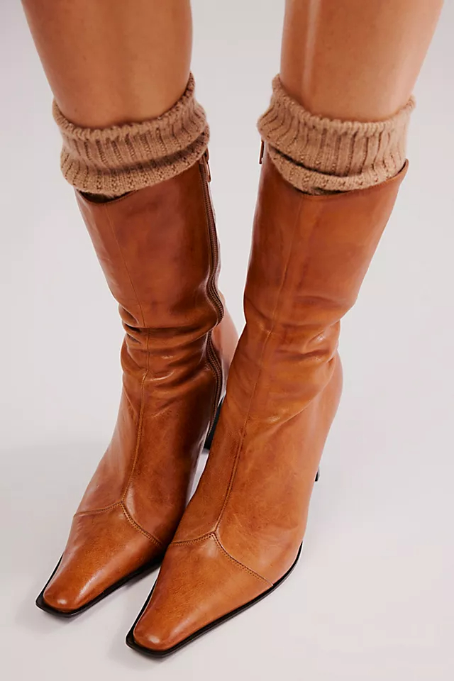 Sweet Talker Snip Toe Boots-Camel Distressed