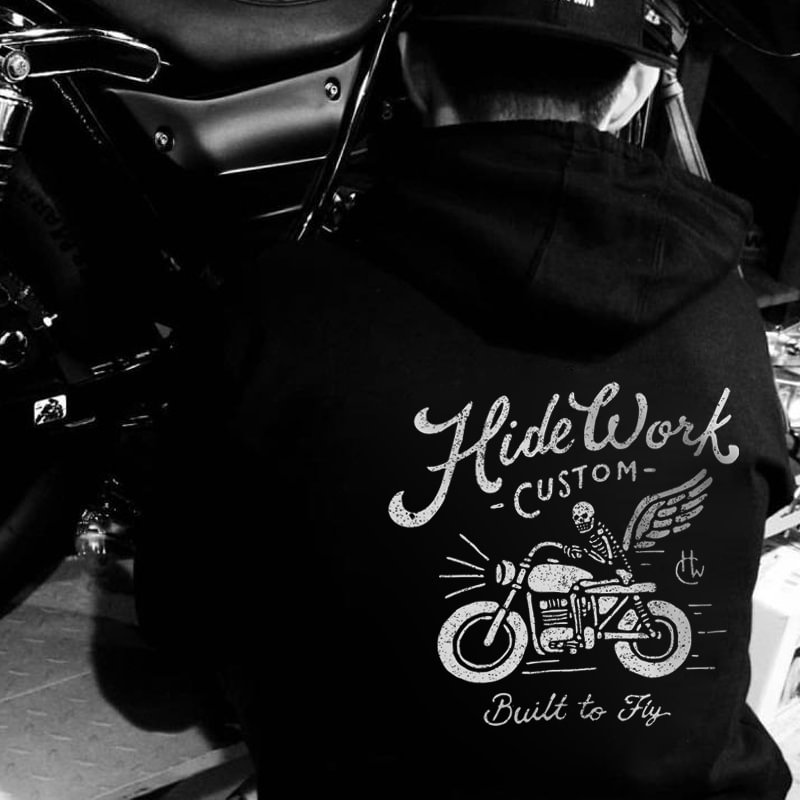 UPRANDY Hide Work Custom Skull Rider Printed Casual Men's Hoodie -  UPRANDY