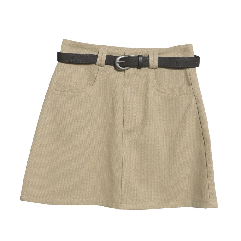 Churchf Real Shooting Kin Color High-Rise Thin Bag Hip Skirt 2025 New Hundred With Belt A Short Skirt 9997
