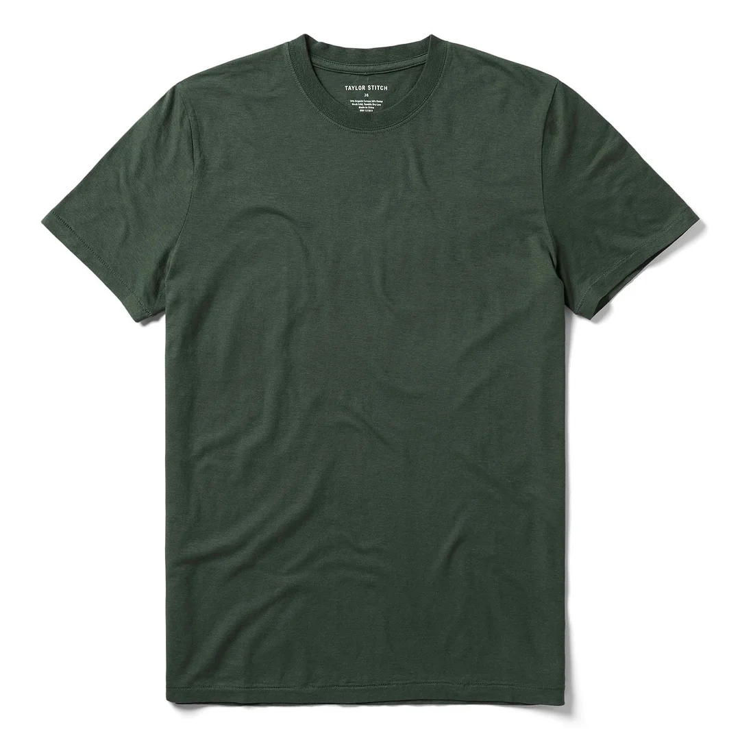 The Cotton Hemp Tee in Pine