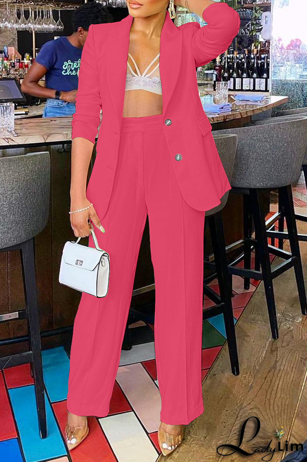 Black Fashion Solid Patchwork Turndown Collar Long Sleeve Two Pieces