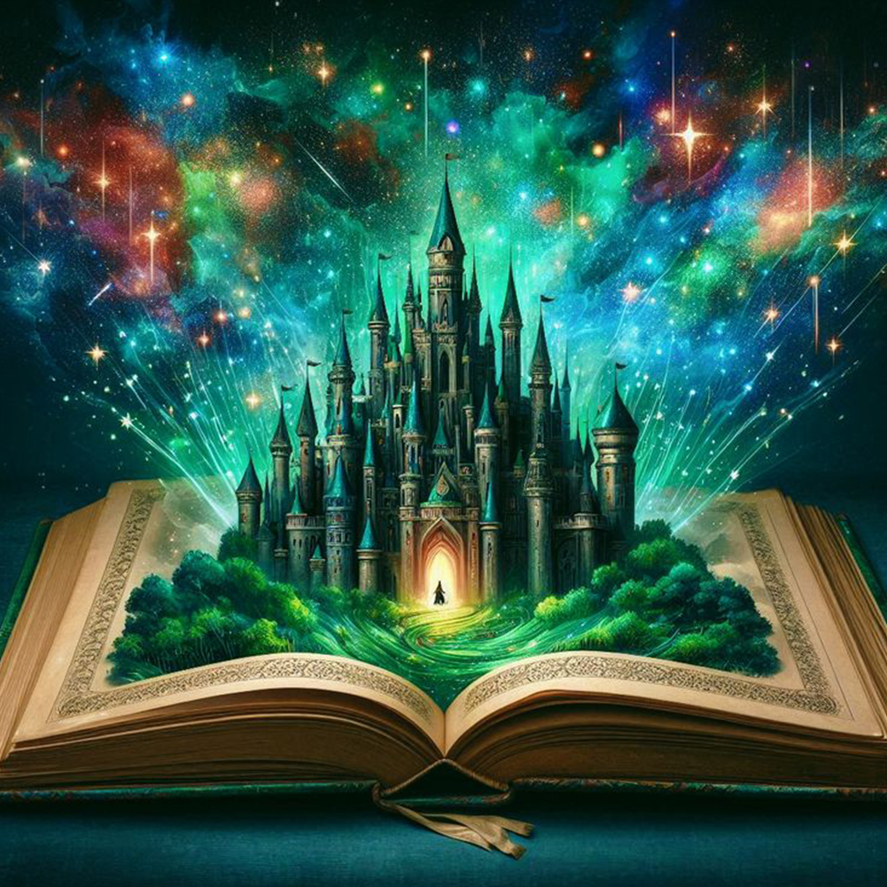 Castle In The Book 50*50cm(canvas) full round drill diamond painting