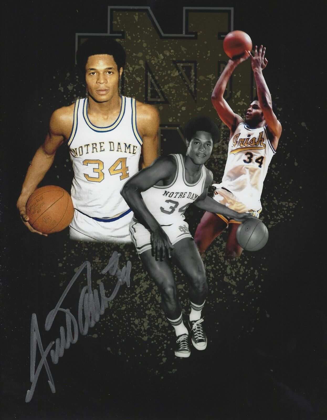 Autographed 8x10 AUSTIN CARR Notre Dame Photo Poster painting - COA