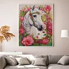 (US Only)Horse Printed Cross Stitch Kit 43x55cm DIY 14CT Thread Art Needlework Wall Decor