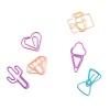 10 PACKS Hollow Out Colorful 10in1 Creative Shapes Paper Clips Office File Pins