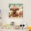 >SALE<Full Embroidery Eco-cotton Thread 11CT Print Carousel Cross Stitch Kit 50x50cm