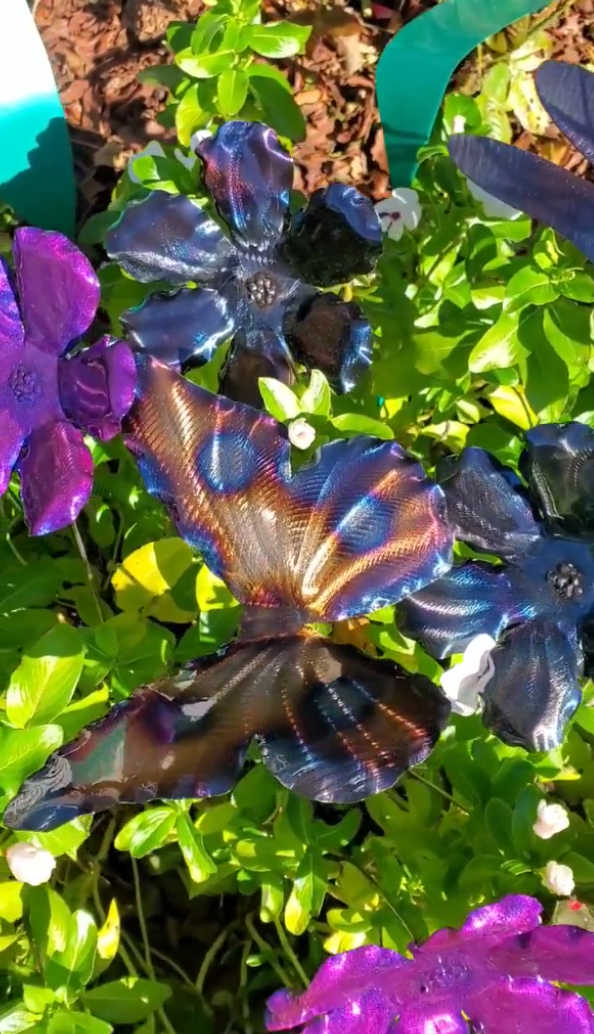 Torched Butterfly Metal Garden Stake