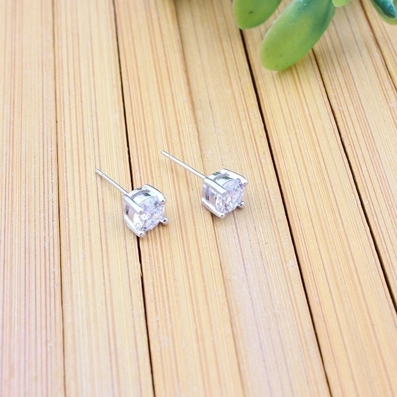 1 Piece Minimalist Geometric Plating Inlay Copper Stone Ear Studs