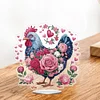 (US Only)2D Flat Print Acrylic Flower Chicken DIY 5D DIY Diamond Art Tabletop Decorations