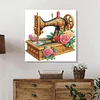 (Pre-Framed)Sewing Mechine-Special Shape Diamond Painting Kit(25x25cm)