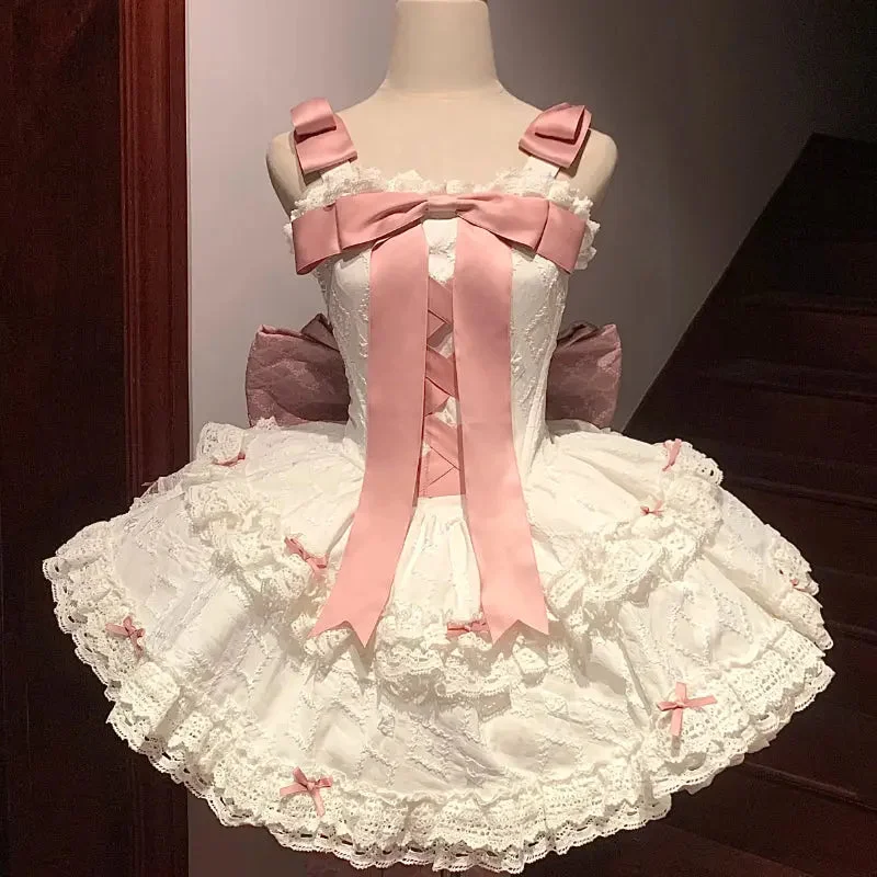 Pink and Blue Bow Lolita Dress