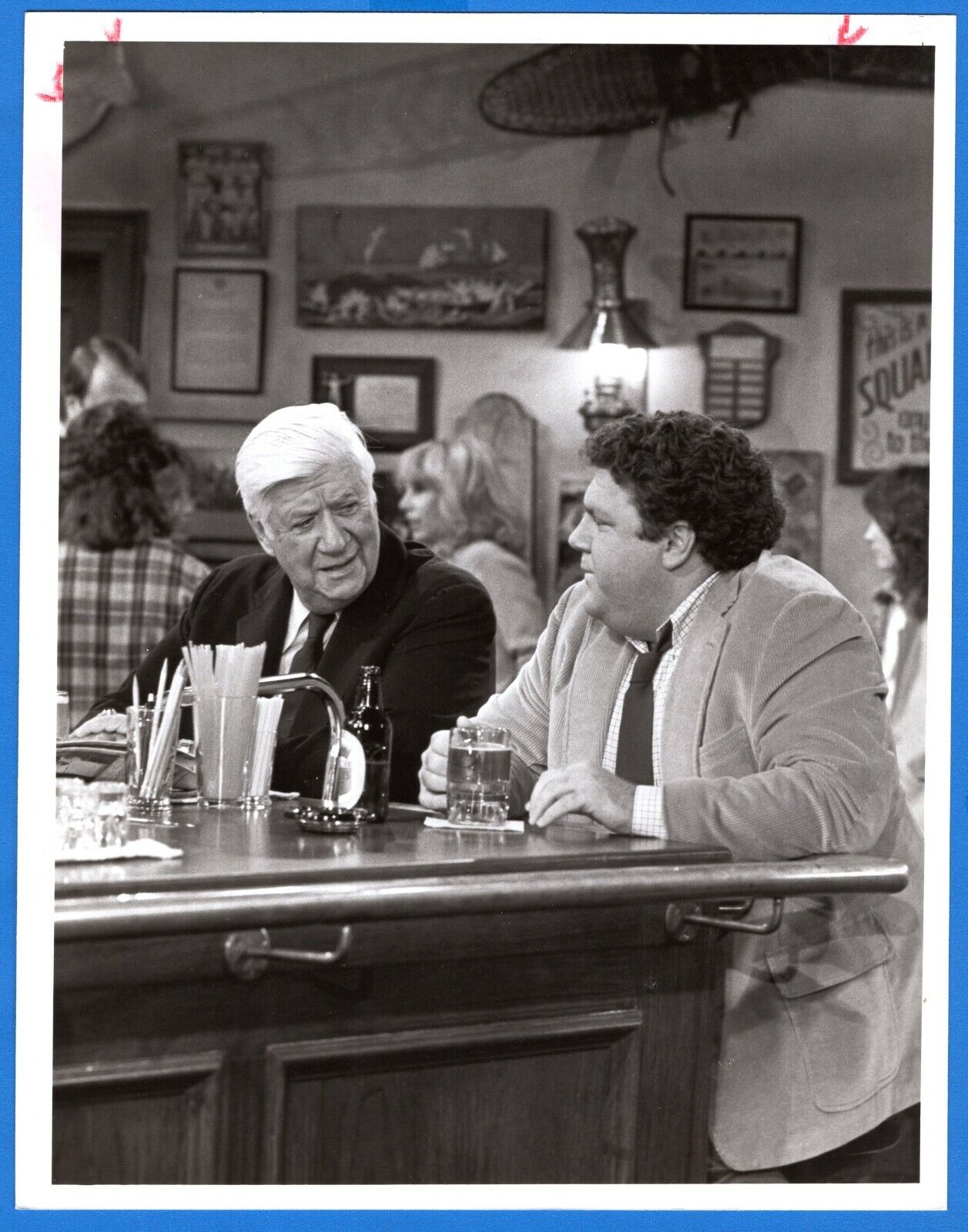 THOMAS O'NEILL GEORGE WENDT 7x9 Vintage Promo News Photo Poster painting CHEERS TV Series 1983