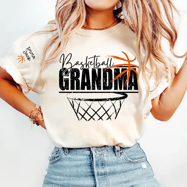 Personalized Basketball Grandma Shirt with Grandkids&rsquo; Names