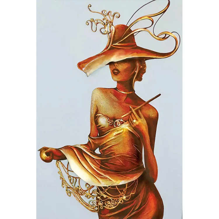 Full Round Diamond Painting - Golden Woman 60*90CM