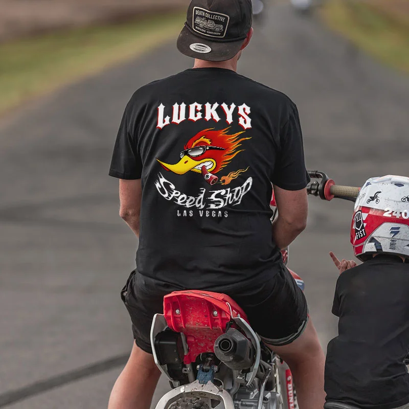 LUCKYS SPEED SHOP Hot Rod Bird Print Men's T-shirt